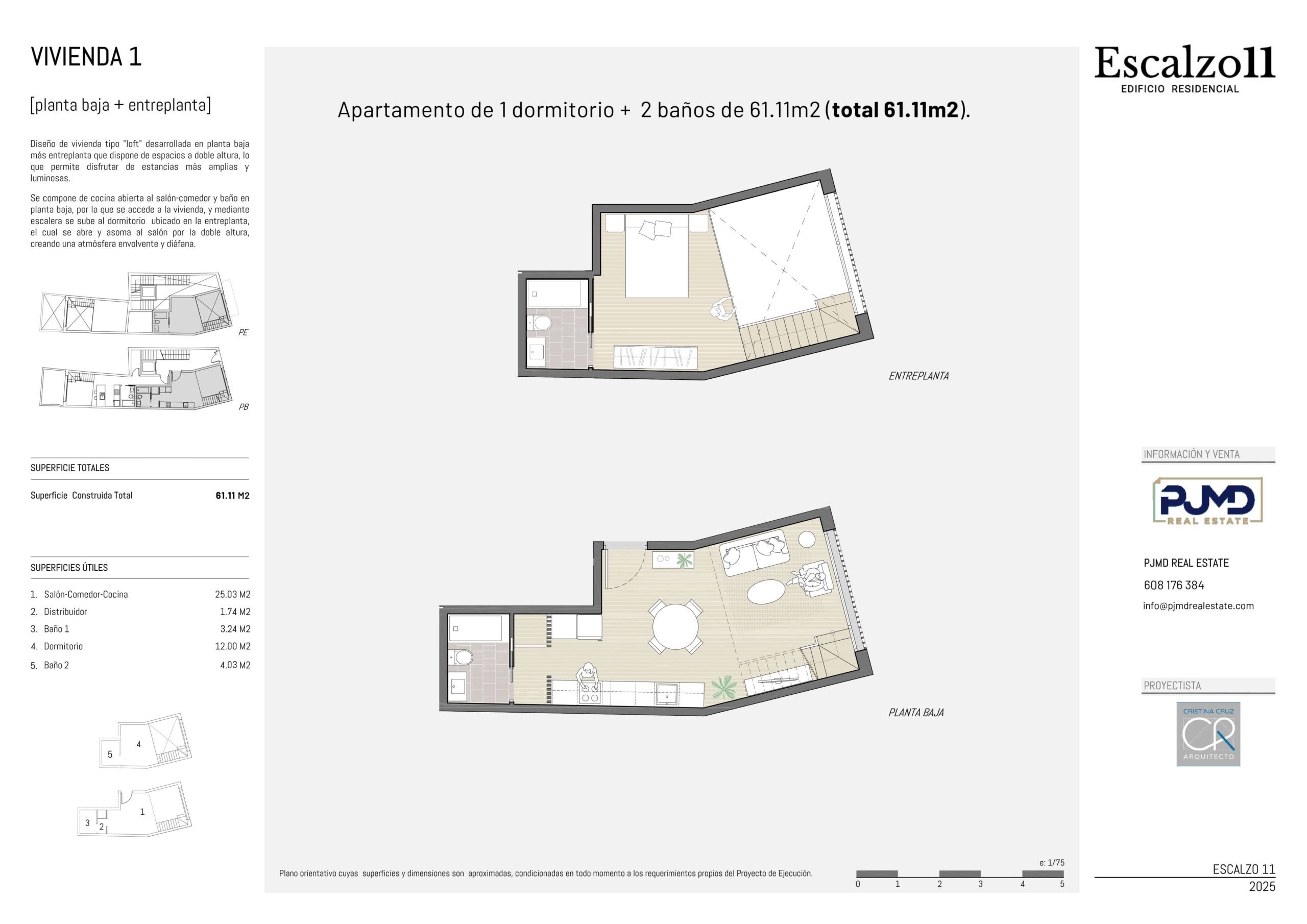 Plano de vivienda 1 - Escalzo 11